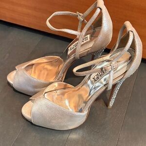 Badgley Mischka Strappy Gold Heels